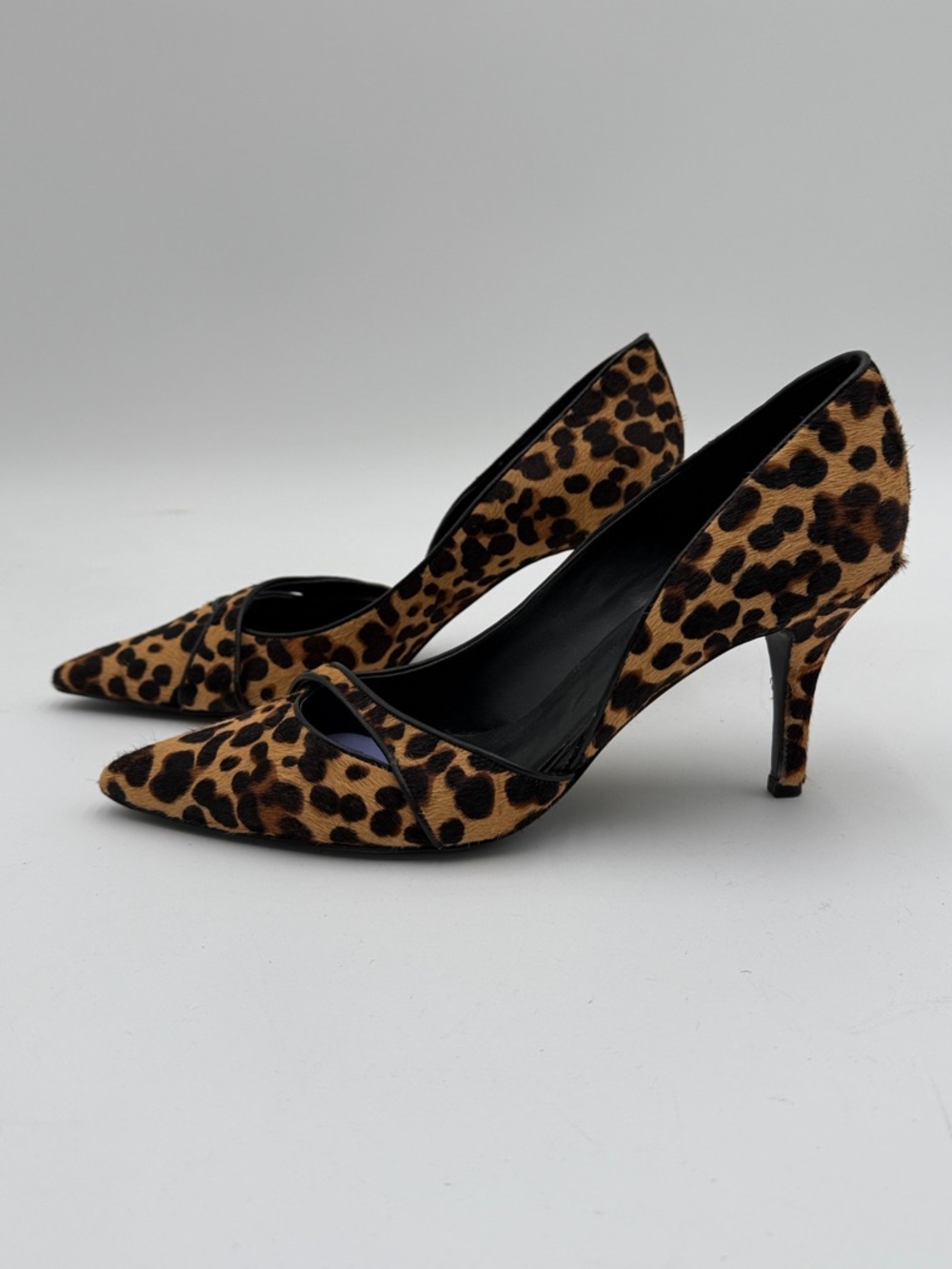 NINE WEST sz9 Calf Hair On Leopard Print Pump Heels - Picture 6 of 14
